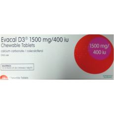 Evacal D3 1500mg/400iu Chewable Tablets 112s